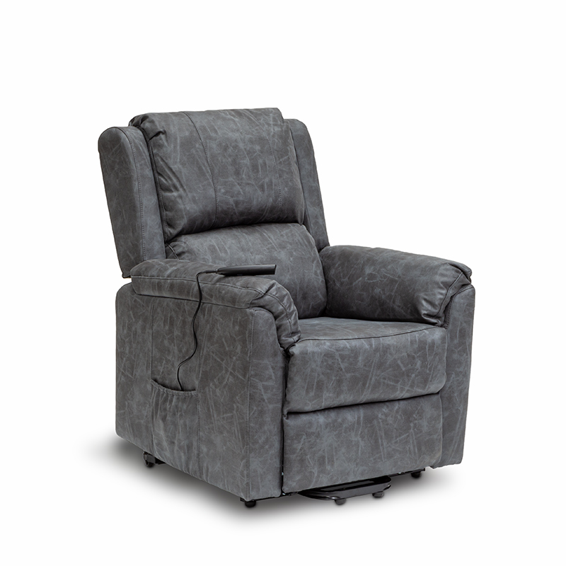 Fauteuil Releveur électrique Sime Betty1 - Fonction Vibromassage - Siège Micro-ressorts - 4 Roues - Gris Clair